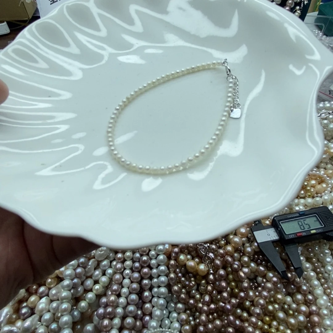 银S925镶嵌淡水珍珠天然淡水珍珠无人工干预7