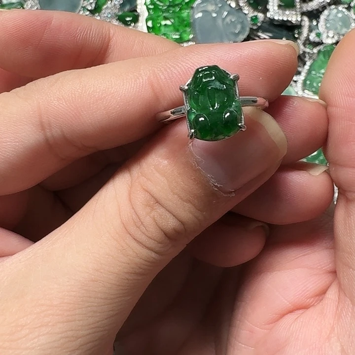 翡翠未镶嵌颈饰天然A货翡翠放漏