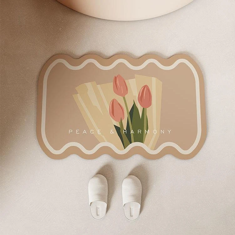 异形ins风卫生间硅藻泥地垫浴室吸水防滑垫脚垫厨房入户门垫地毯