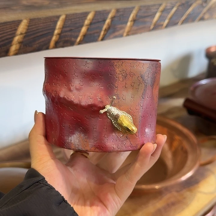 简***y紫铜手工制作摆件一个