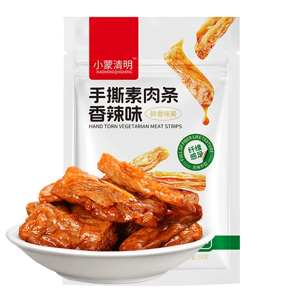 小蒙清明12袋手撕素肉条休闲追剧小零食素肉豆干*12袋