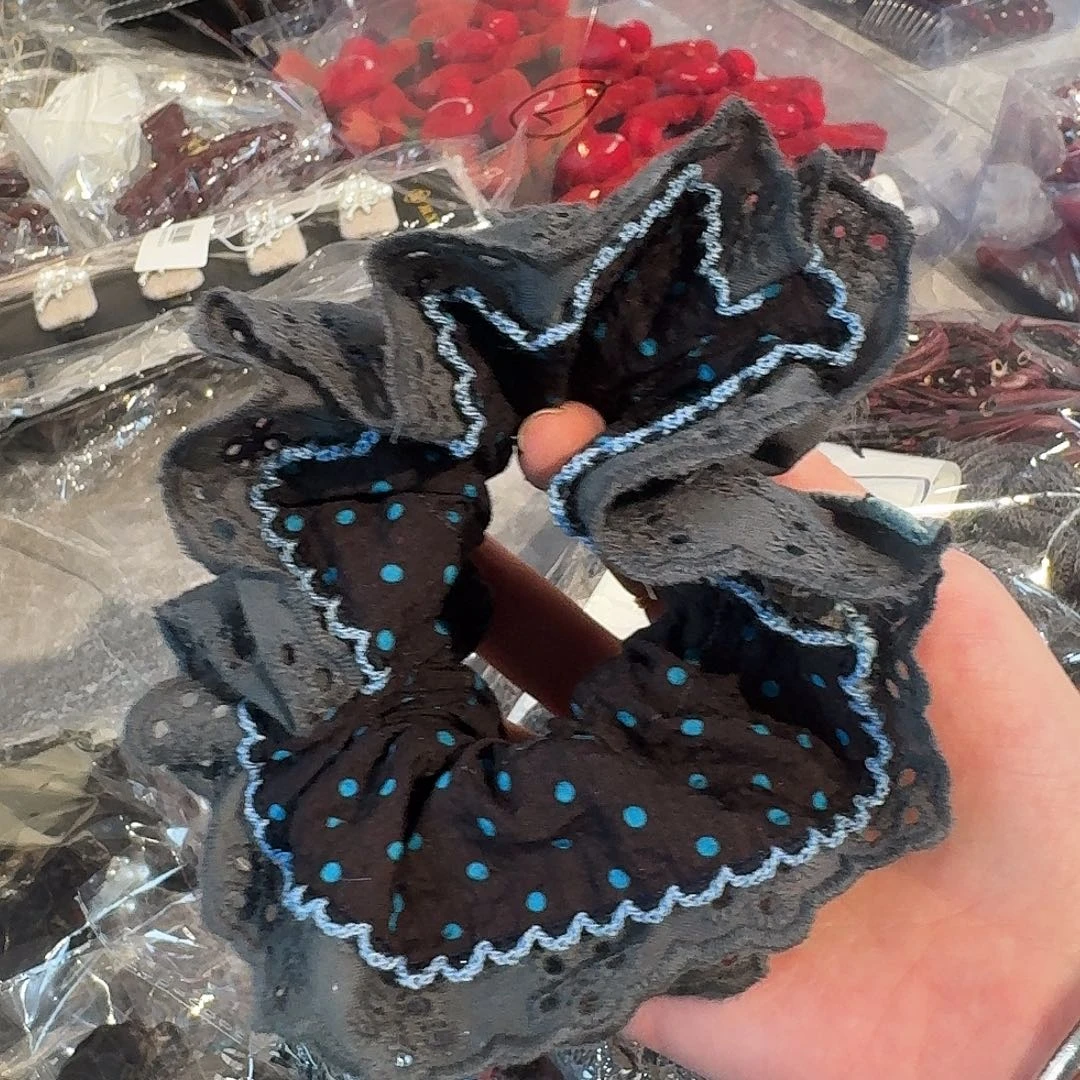 非金属灰蓝波点发圈