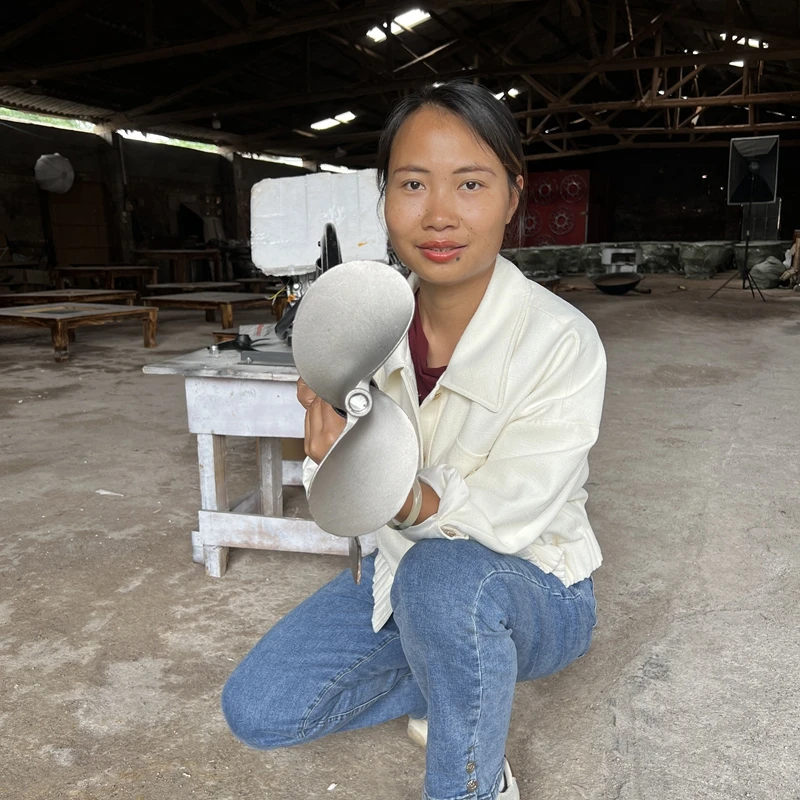 船用挂机泰国桨叶片304不锈钢两叶片推进器叶轮l螺旋桨叶配件