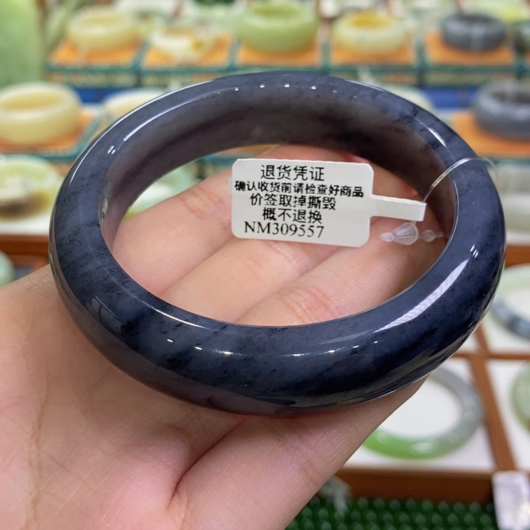 和田玉未镶嵌手镯籽青花59/60
