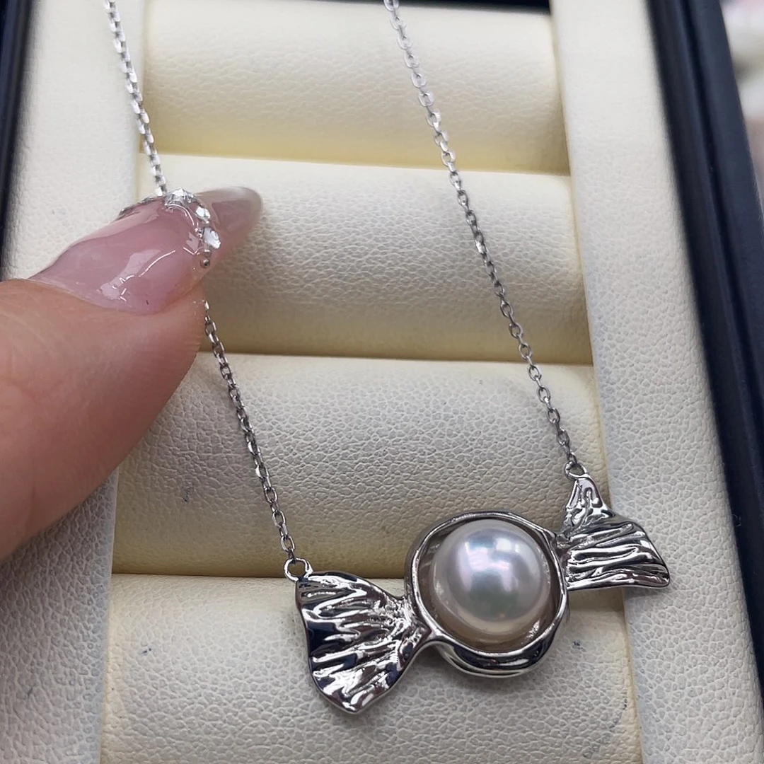 海水珍珠银S925镶嵌颈饰