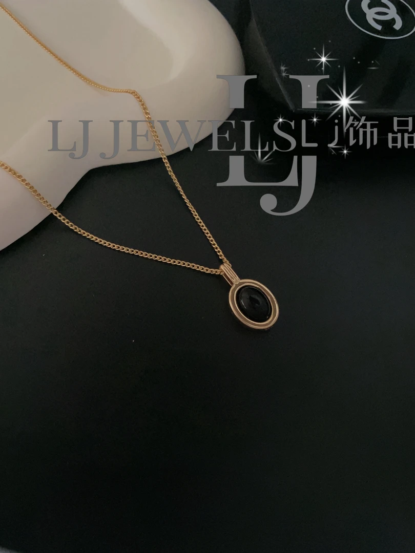 铜合金吊坠 镀K金 项链小众简约复古百搭