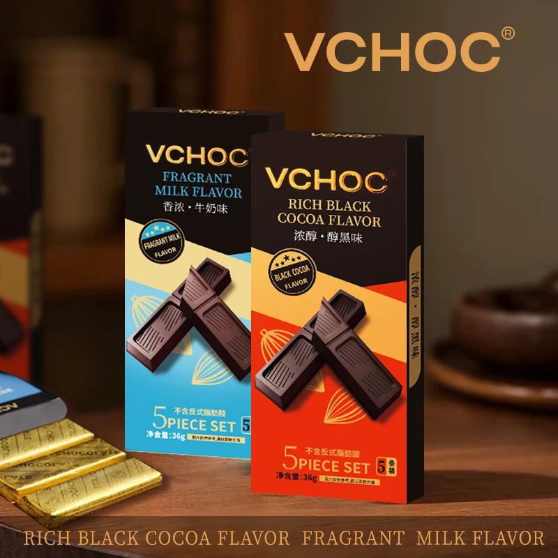vchoc小金条香浓牛奶巧克力36g盒装代可可脂巧克力网红巧克力