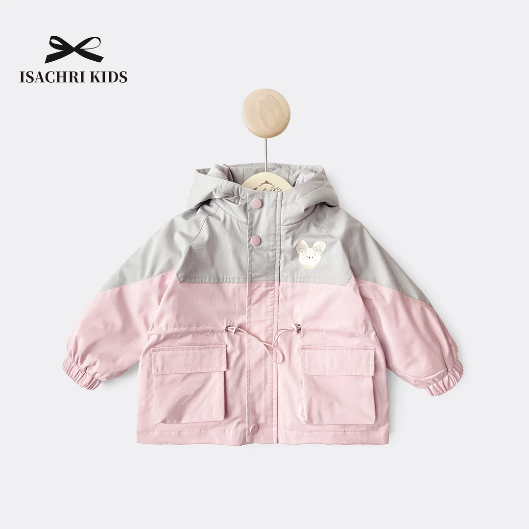 晶晶家【现发】小兔冲锋衣 儿童冲锋衣两件套秋冬女童保暖外套IS332