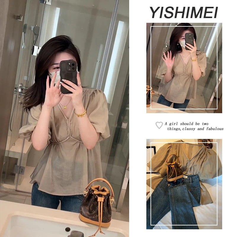 夏季超火时尚套装2025年新款韩系设计感百搭短袖上衣牛仔裤两件套