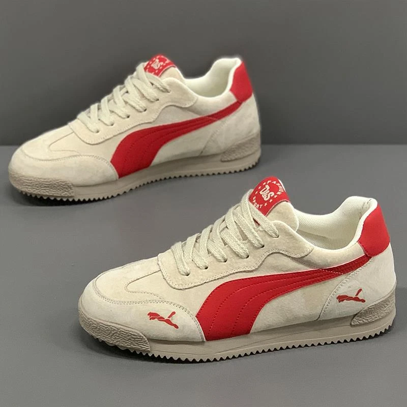 2025年秋冬男士新款阿甘鞋翻毛真皮板鞋轻便软底运动休闲德训鞋子