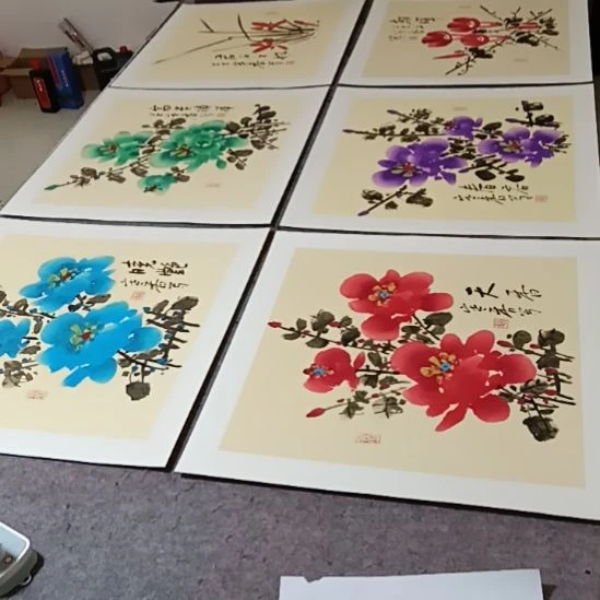 竖款写意画六张作品一套