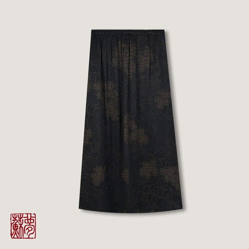 蘇夢【锦绣】香云纱休闲实穿百搭锦绣半裙0107518