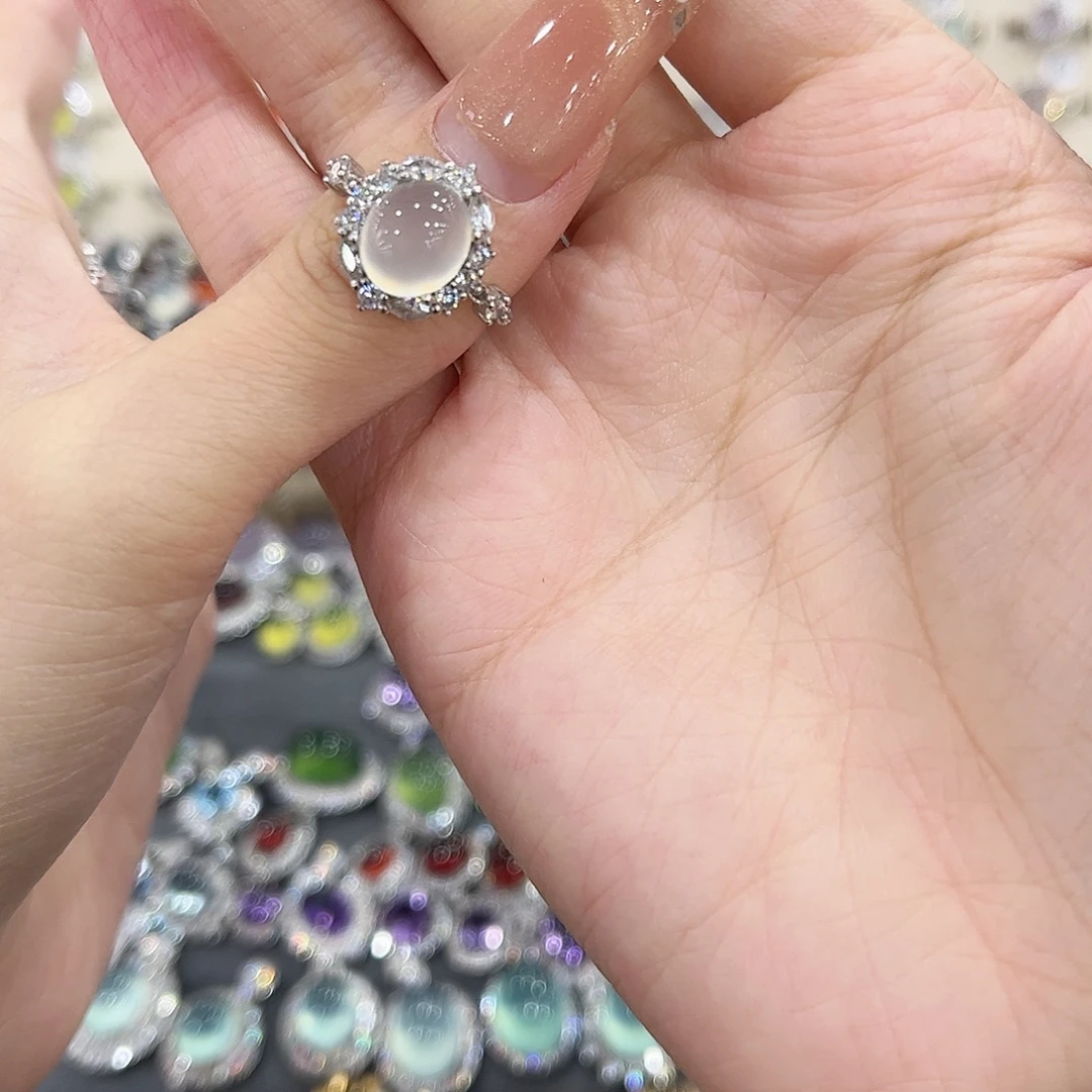恒***～岫玉银S925镶嵌戒指