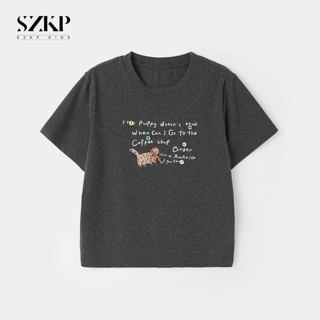 SZKP夏季新款女童薄款中大童透气儿童洋气短袖潮款t恤FFYX551478