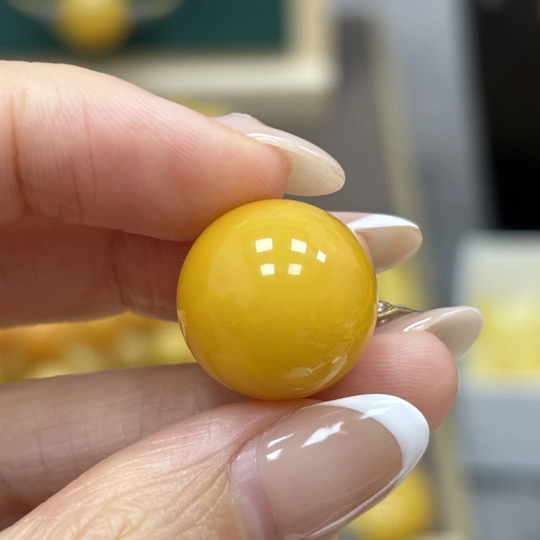 16.5mm 小妖珠宝天然原矿琥珀蜜蜡