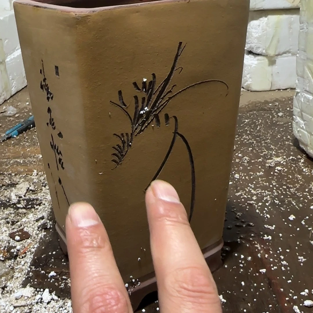 紫砂花盆口径18高度36