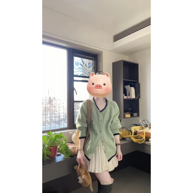 花朵刺绣针织开衫毛衣设计小众上衣a字包臀裙百褶裙短裙半身裙春
