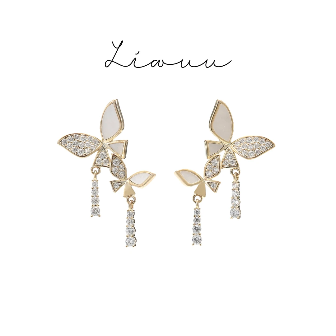 Liwuu礼雾【蝴蝶千颂】精致长款超仙镶钻设计感
