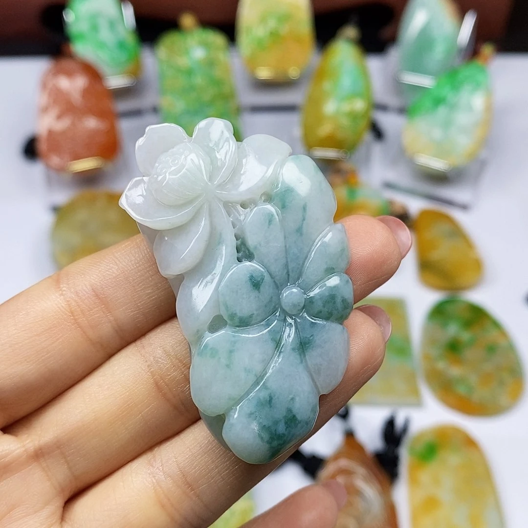 颈饰未镶嵌翡翠天然翡翠A货