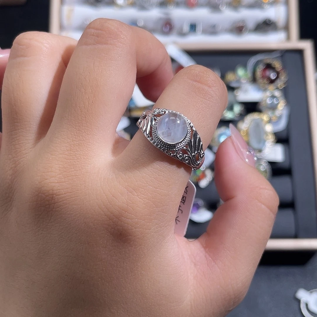 银S925镶嵌戒指水晶?***n