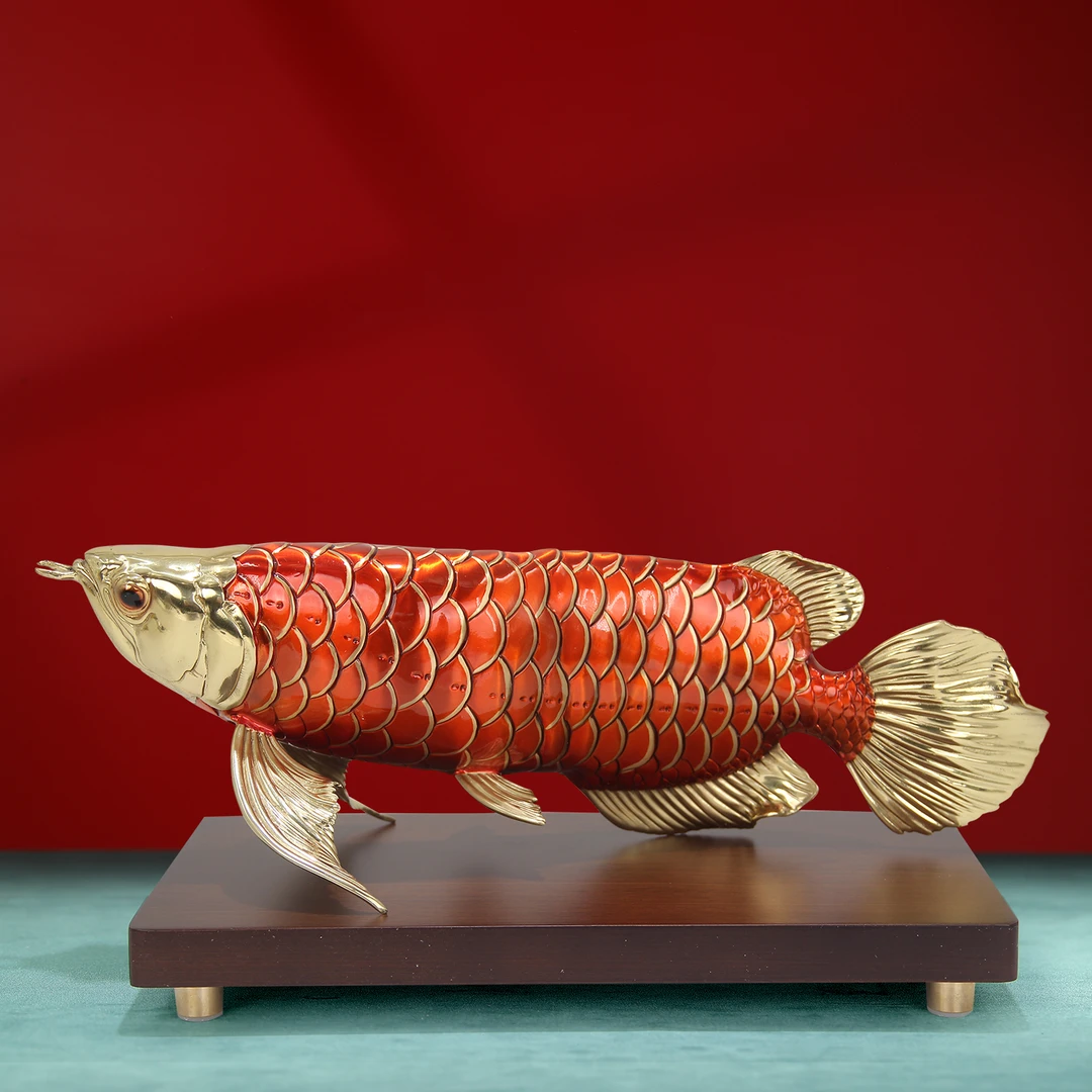 招财金龙鱼铜摆件家居客厅电视柜玄关大堂办公室装饰开业乔迁礼品