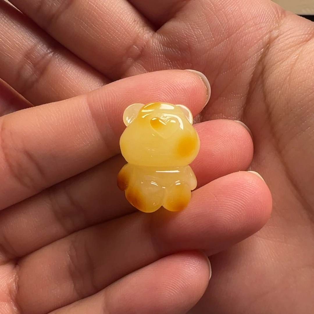 琥珀颈饰未镶嵌喵**咪小熊（打孔不退换）