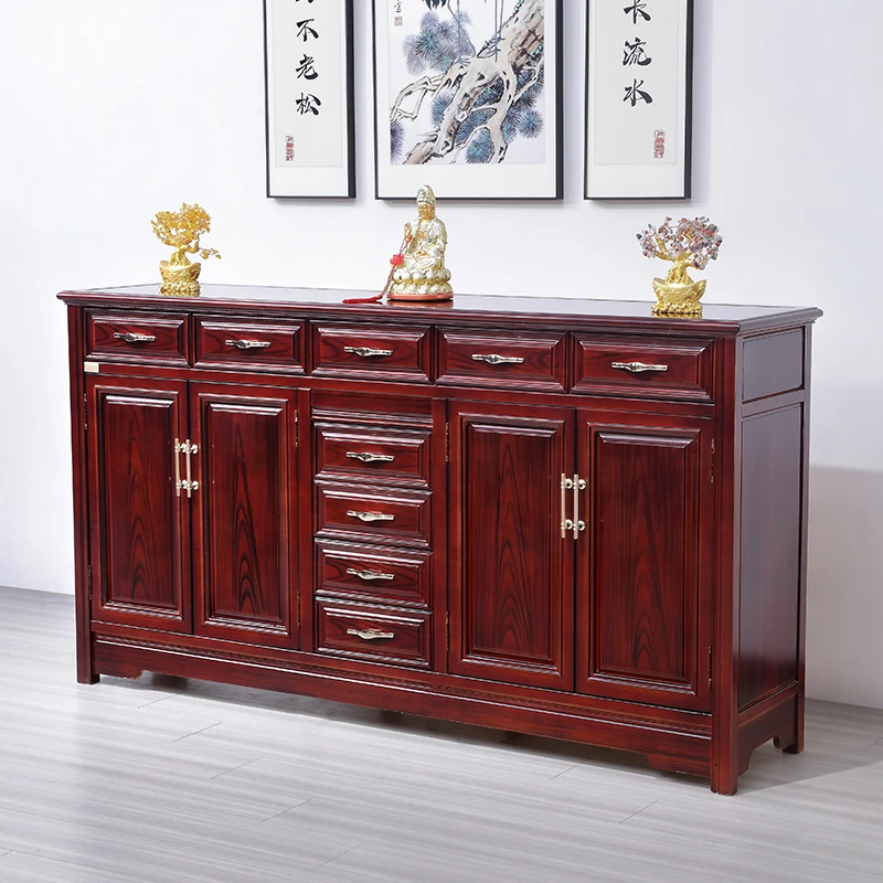 别墅全实木农村中堂家用古典简约客厅雕花神台储物案几