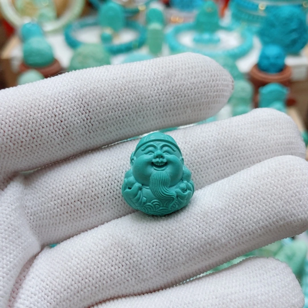 绿松石未镶嵌财神