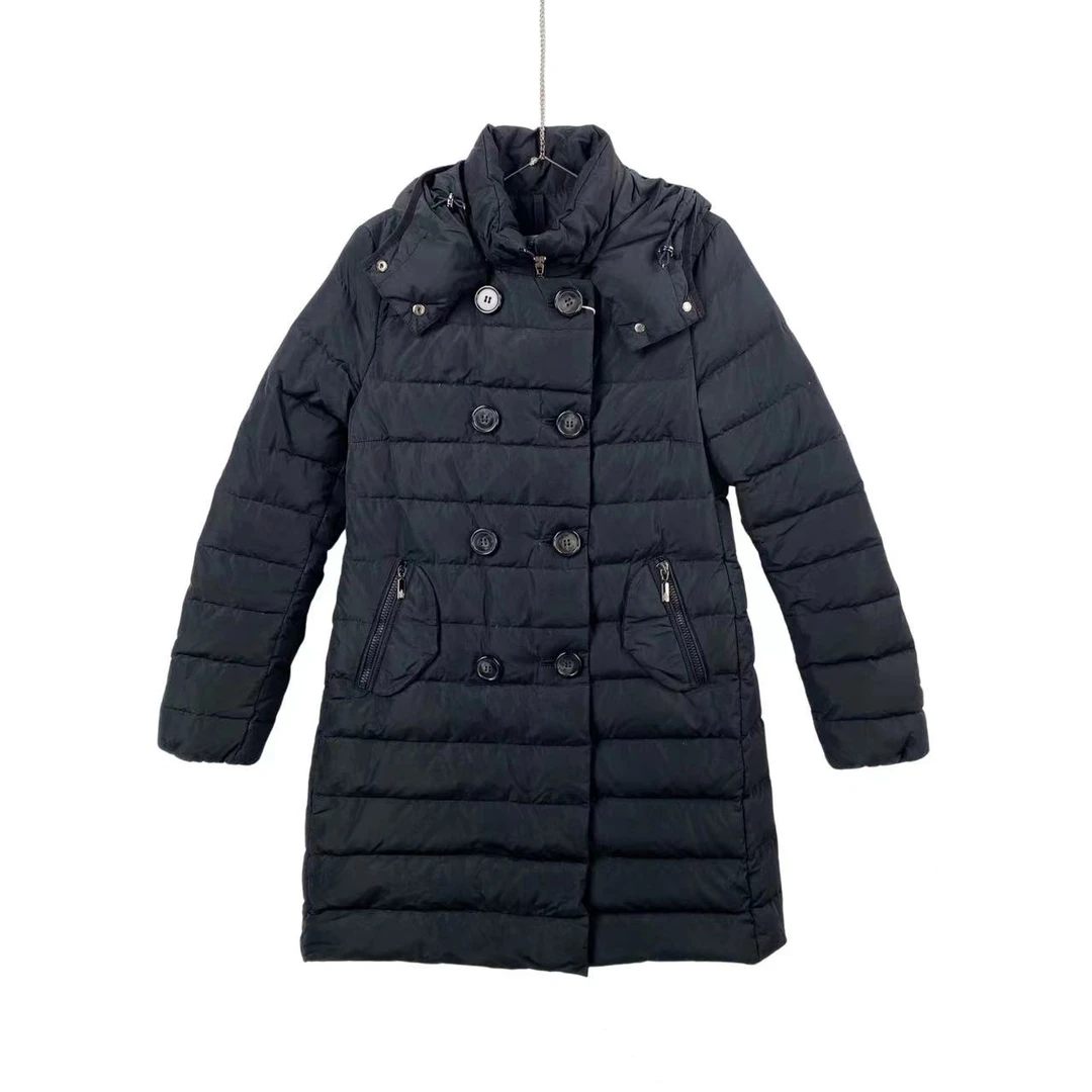 95新 MONCLER bb1084 鸭绒 黑色长款羽绒服 2码