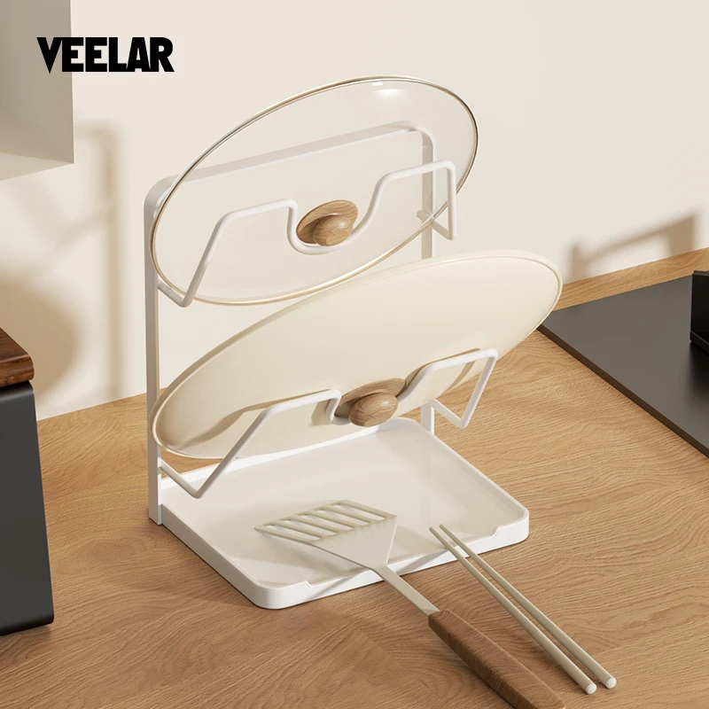 VEELAR台面锅盖架家用厨房置物架立式放置沥水架砧板勺子收纳架