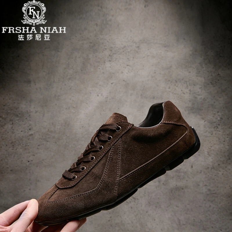 法莎尼亚秋季新款老钱风男鞋英伦复古复古英伦风男式厚底板鞋
