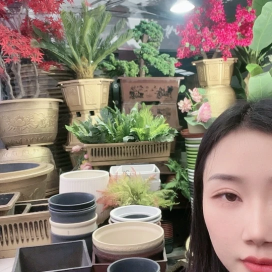 红陶八角60盆花盆2个有孔