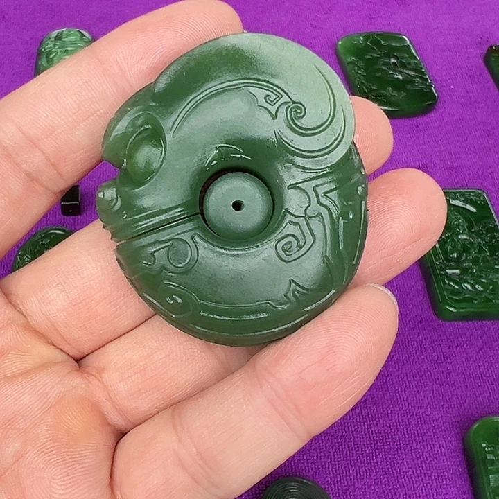 和田玉（碧玉）未镶嵌吊坠(不含链)