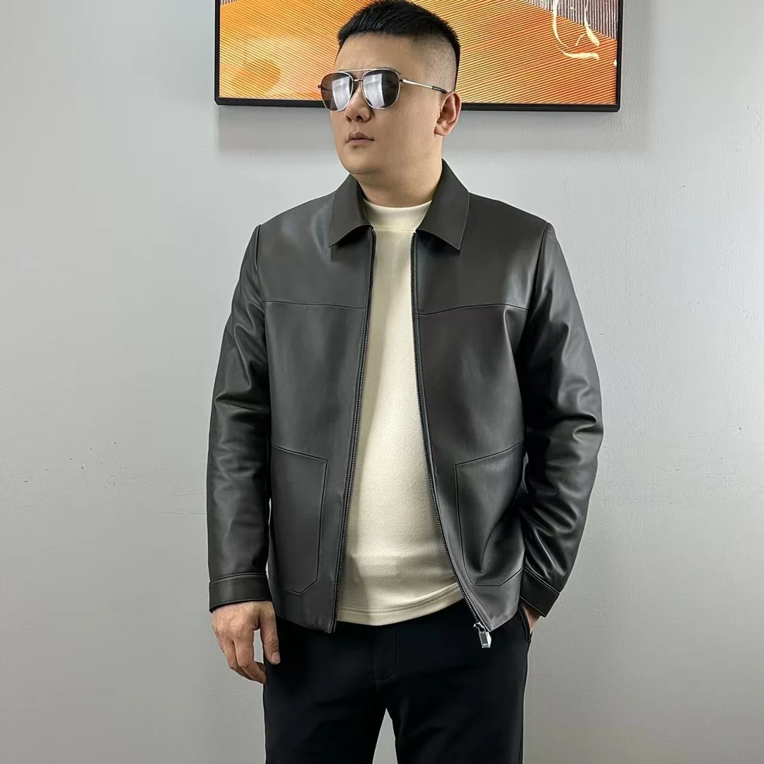 杰克朗博【羊皮+可脱鹅绒内胆】秋冬商务休闲时尚款男士皮衣91221