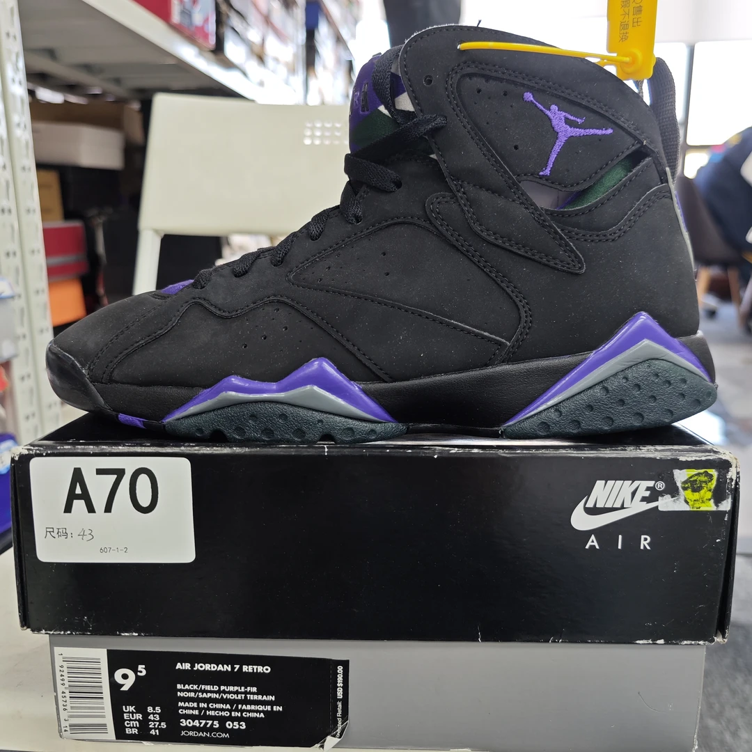 nike aj7黑紫高帮 全新原盒 43码 12.6 sun A70