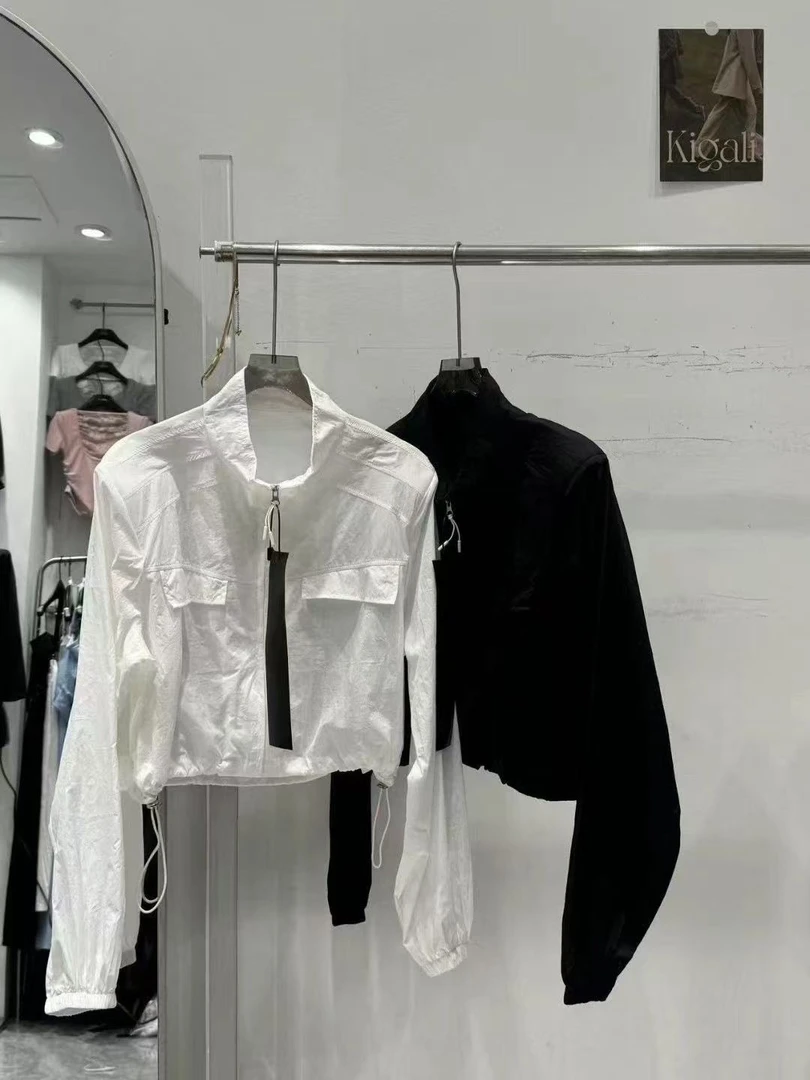 2025新款立领休闲外套女款夏宽松百搭短外套冲锋衣外套女欧货爆款