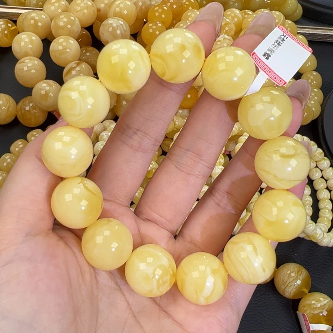 琥珀未镶嵌手链40.3白蜡妖花