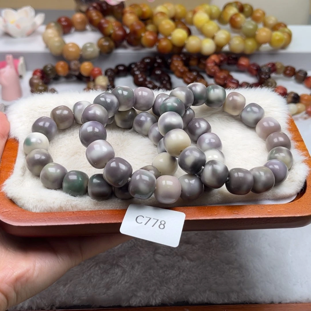 菩提根/象牙果手串通货c778桶珠随机一串14mm