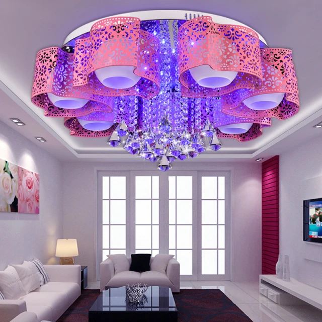 客厅主灯大气水晶灯温馨浪漫房间主卧室灯简约现代创意led吸顶灯