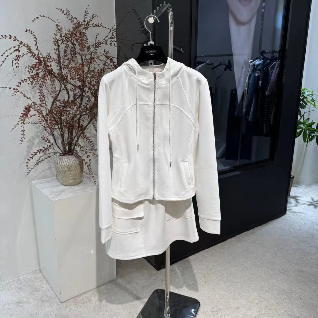 运动时尚休闲女士白色开衫套装187