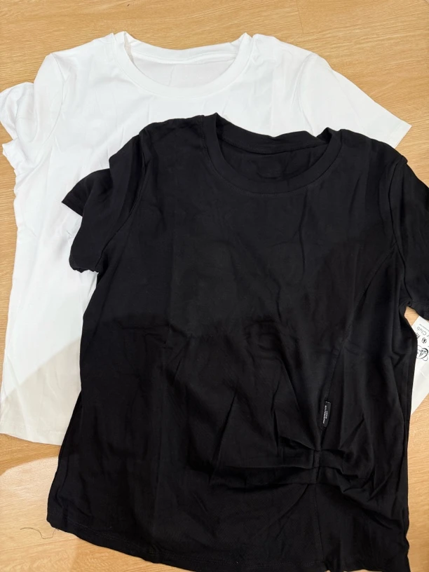 5038 圆领侧褶皱T恤