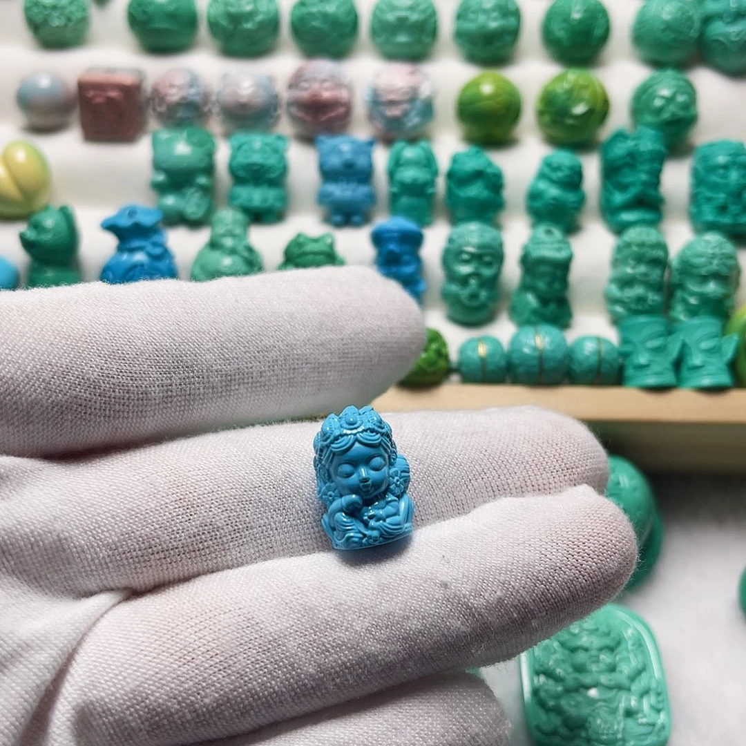 一***界手工雕刻配珠蓝色小度母