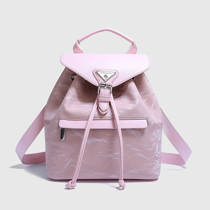 双肩包可爱风刺绣单肩斜挎包卡位小众女款个性百搭洋气学生-60060