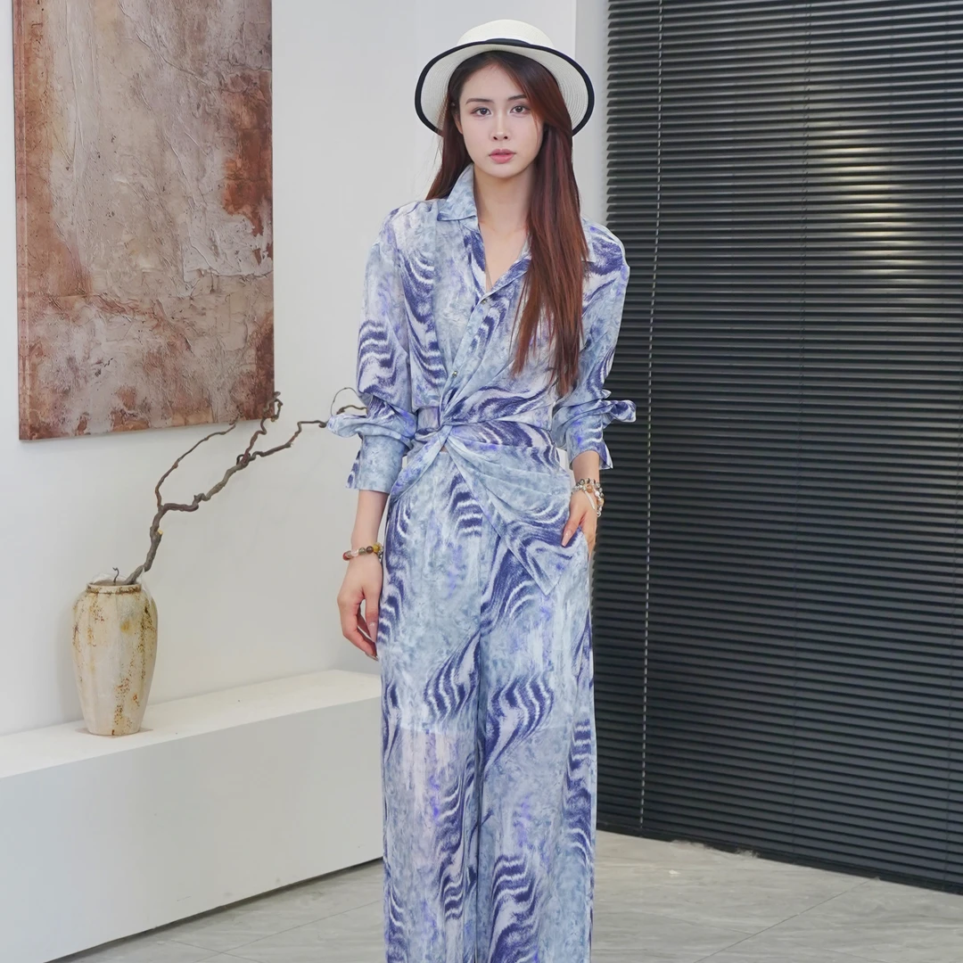 【昕昕严选】2025新款桑蚕丝高腰百搭休闲显瘦时尚气质裤女 2500561