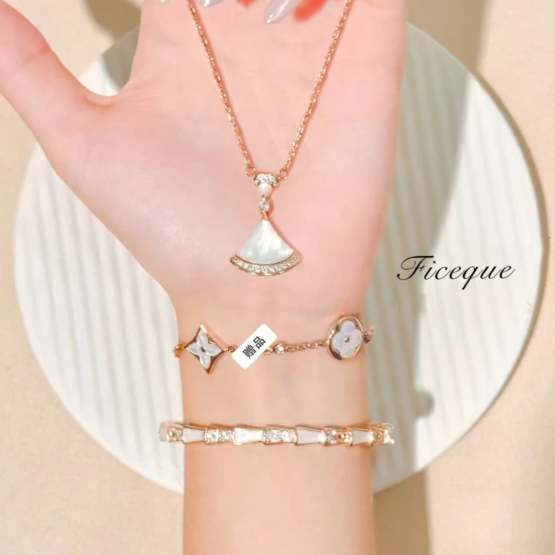 V金【鱼骨手镯+老花手链+扇子项链】Ficeque高奢CNC精工