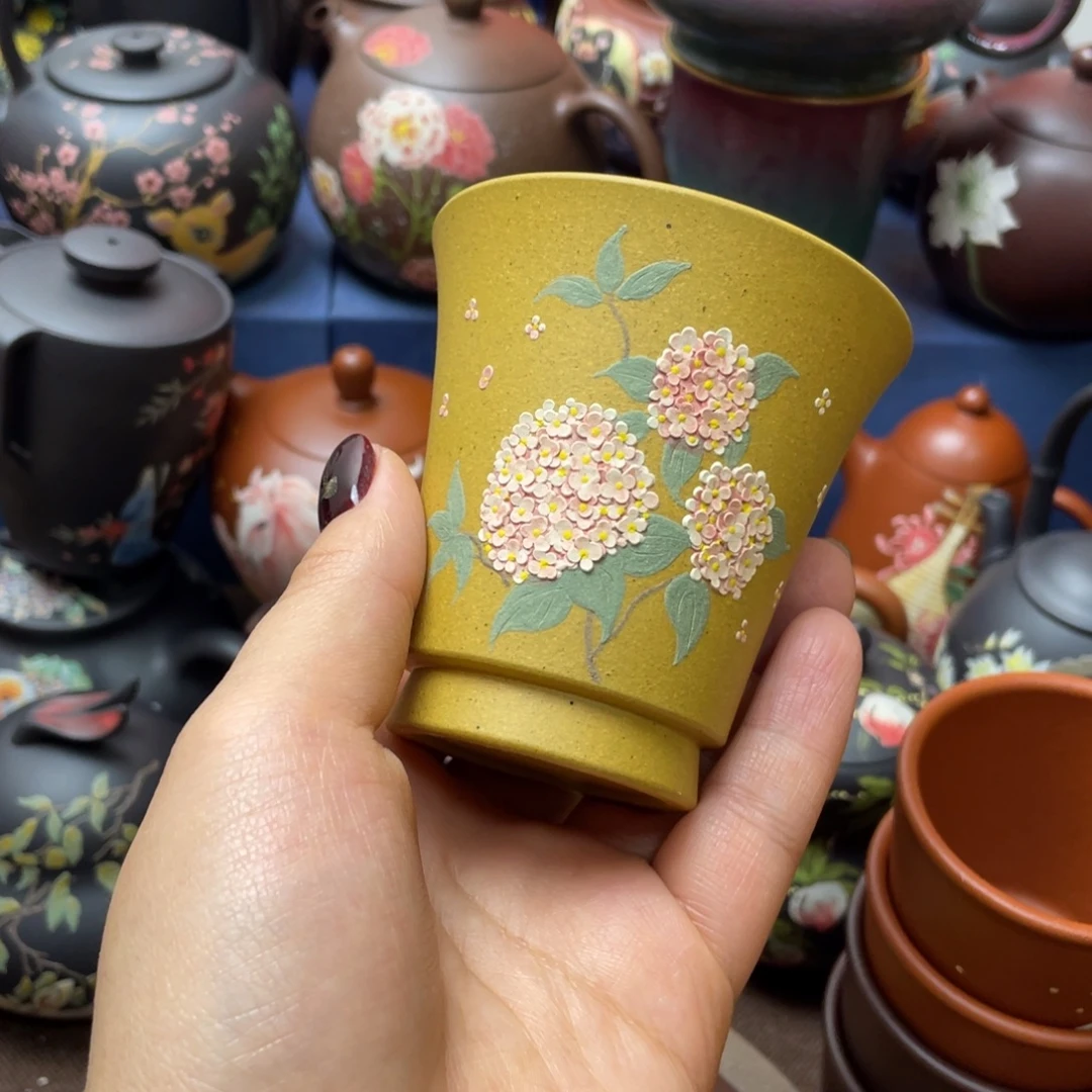 茶杯红泥紫砂主人杯120cc