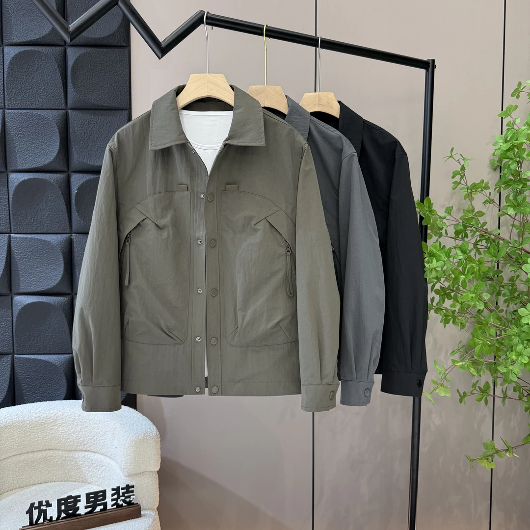 秋季翻领减龄夹克男士上衣多口袋男韩版显瘦简约工装外套2588
