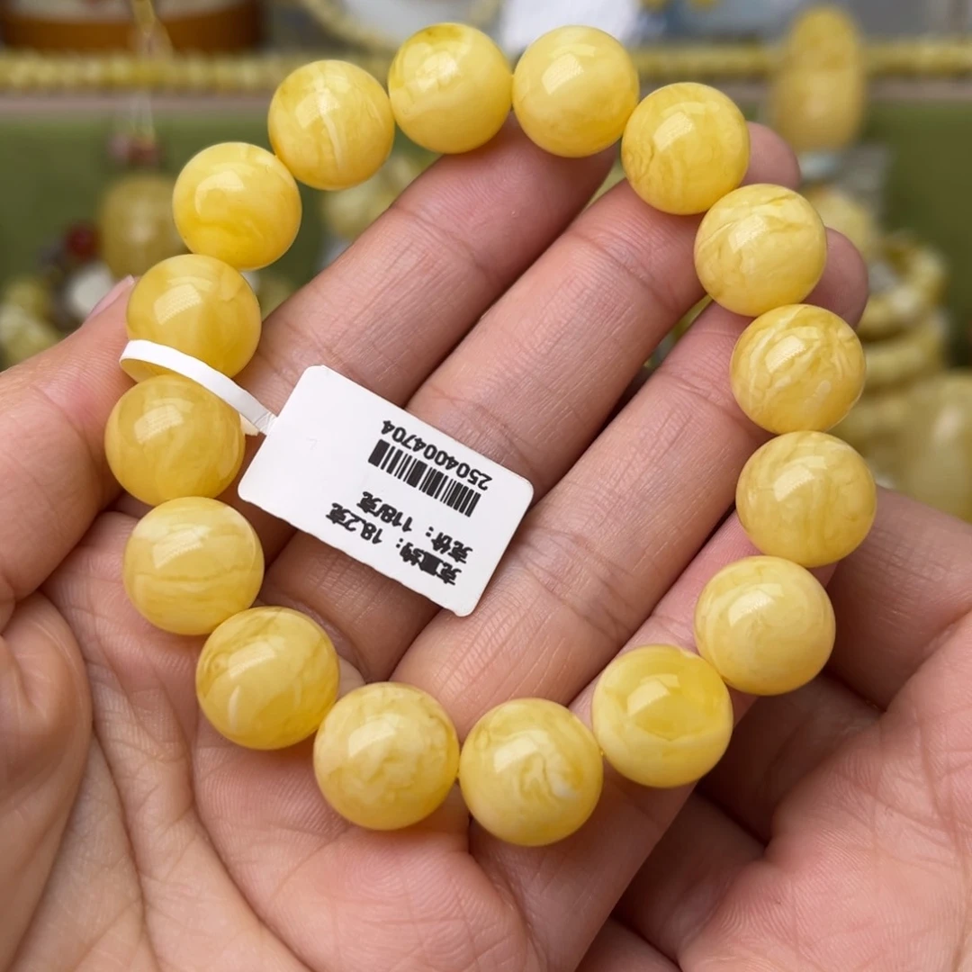 手串蜜蜡未镶嵌12+圆珠手串