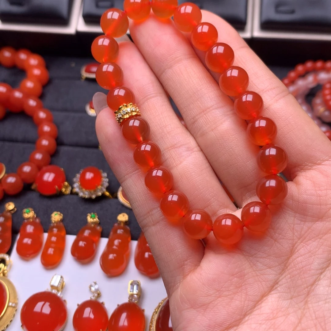 【闪购商品】未镶嵌手串南红玛瑙保山南红原矿冰红手串