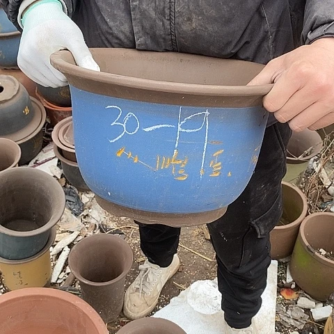 中国宜兴紫砂花盆，